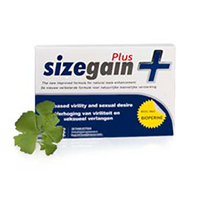 Caja de pastillas para aumentar el pene SizeGain Plus